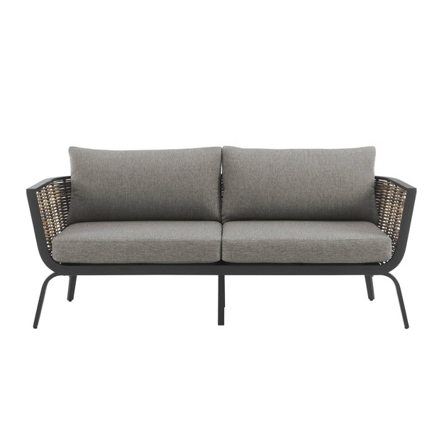 Ashby Loveseat Gray black natural Linon