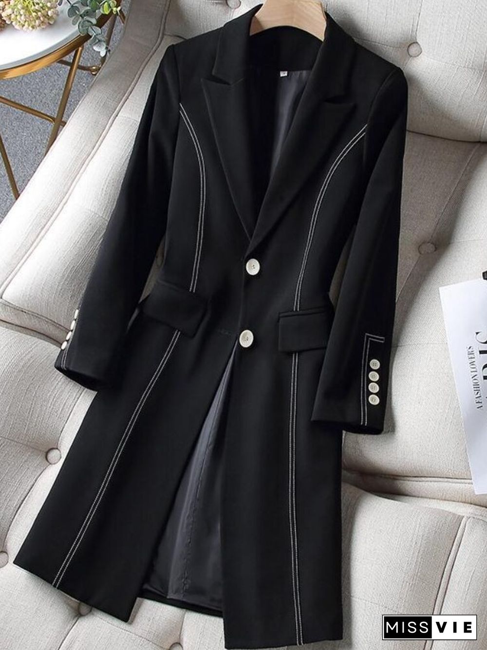 New Spring Autumn Mid-length Suit Jacket Women's Fashion Temperament Thin Thickened Coat Oversized Commuter Clothes Suit Blazer