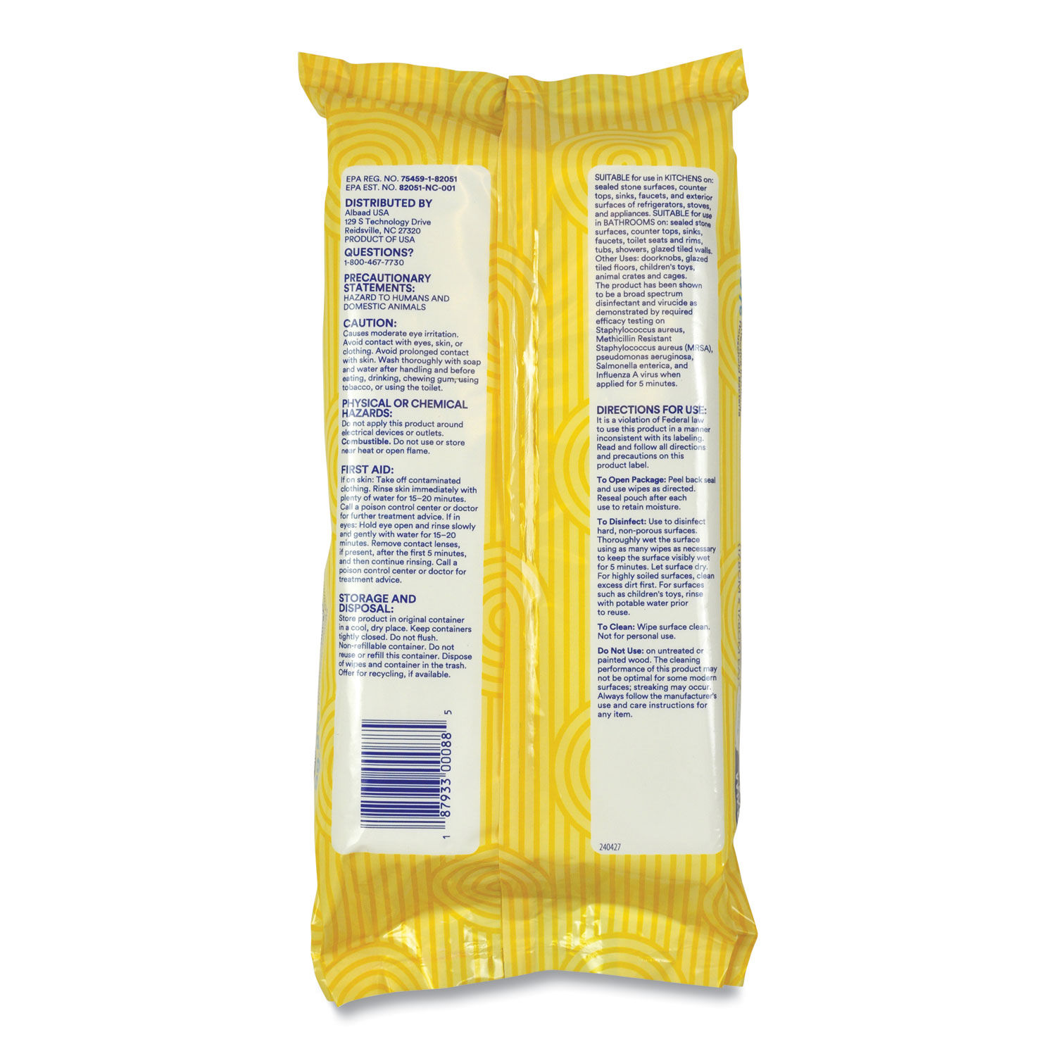 Disinfectant Surface Wipes by Cleanitizeandtrade; GN1CLEAN72