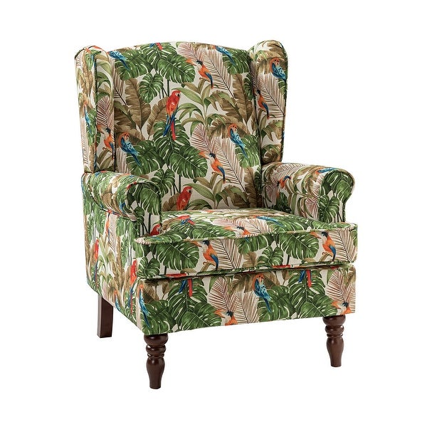 Epimethis Traditional Fabric Accent Armchair with Turned Legs by HULALA HOME