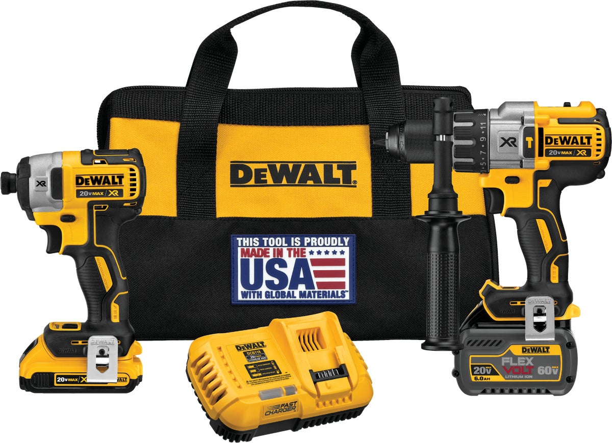 DW Flexvolt 20V MAX Li-Ion Brushless Hammerdrillamp Impact Cordless Tool Combo Kit