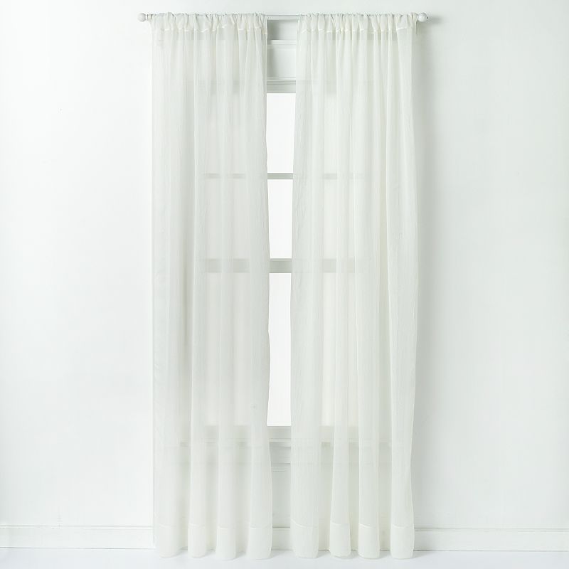 Window Curtainworks 1-Panel Trinity Crinkle Voile Window Curtain