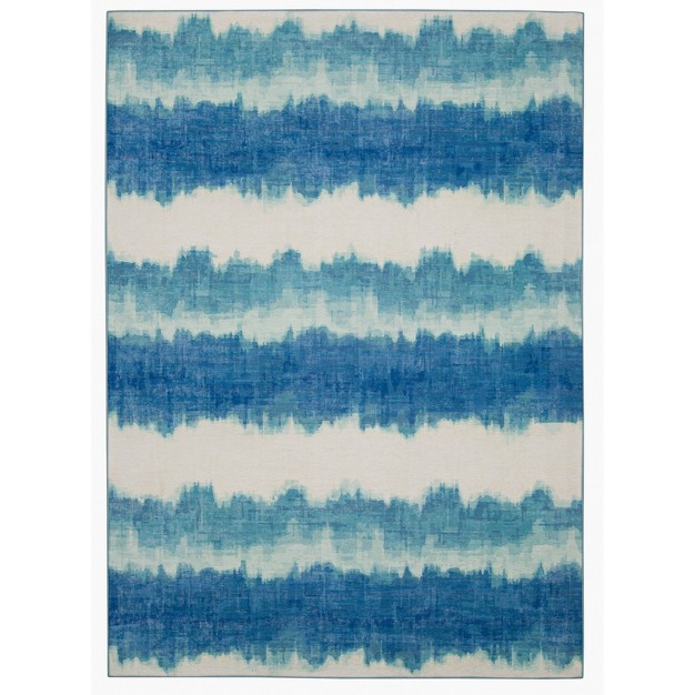 Danton Washable Outdoor Rug Ivory blue Linon