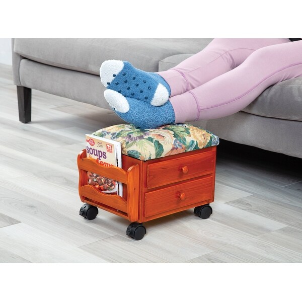 Tapestry Wood Storage Foot Rest