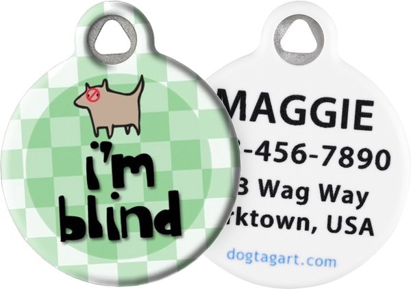 Dog Tag Art I'm Blind Personalized Dog and Cat ID Tag