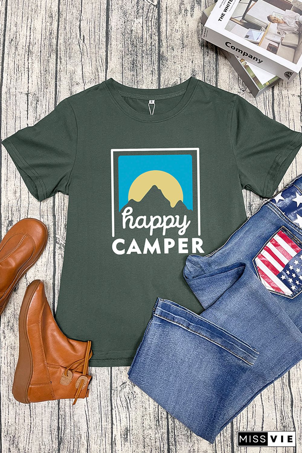 Happy Camper Short Sleeve Graphic Tee Wholesale