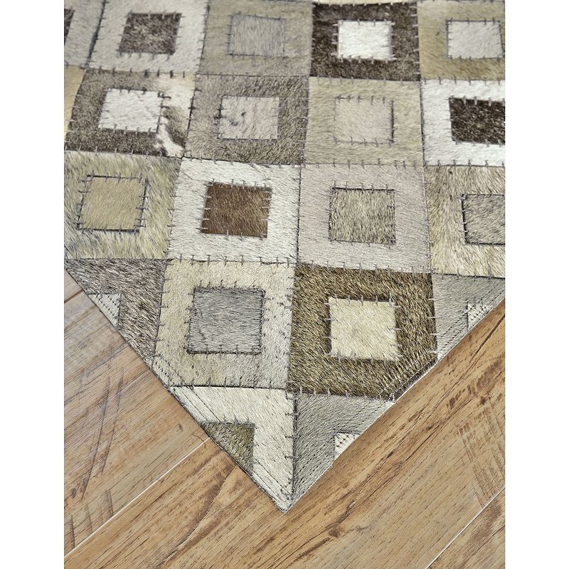 Weave and Wander Zenna Gray Leather Area Rug