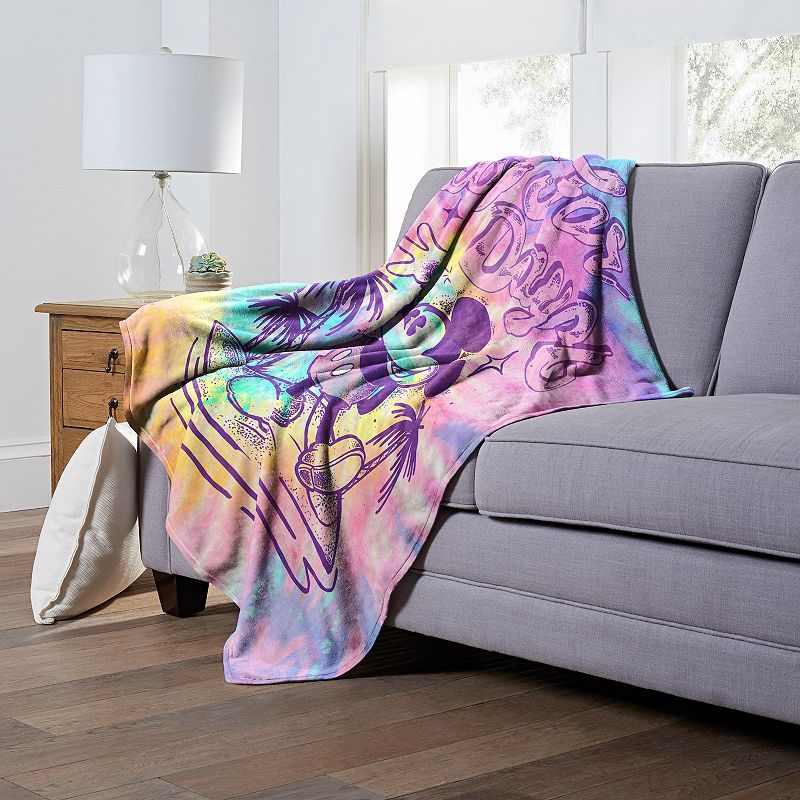 Disney's Mickey Mouse Vacay Tie Dye Silk Touch Throw Blanket