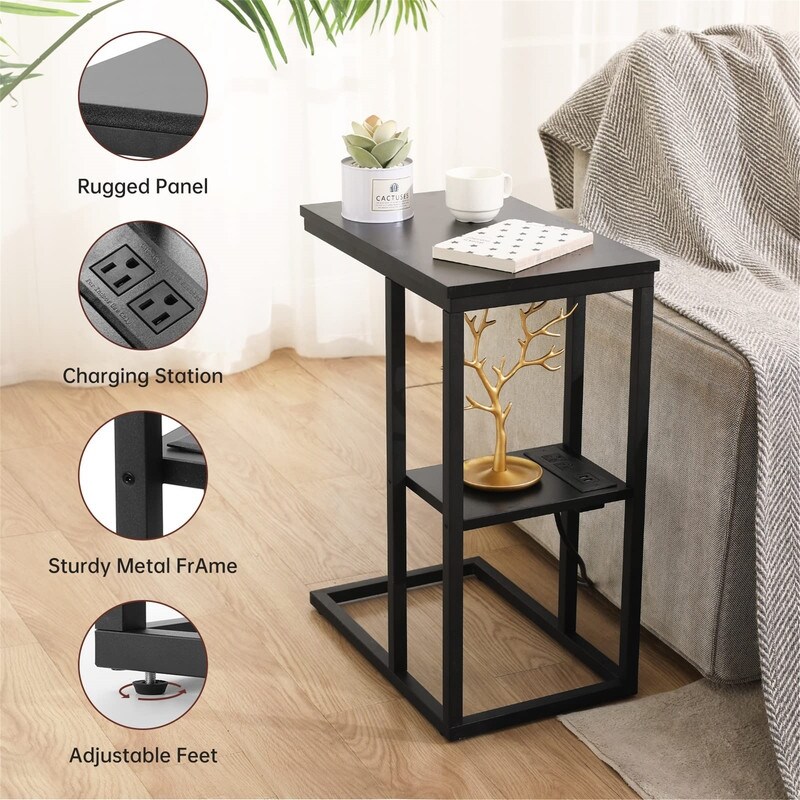 Small Side Tables with USB Ports and Outlets