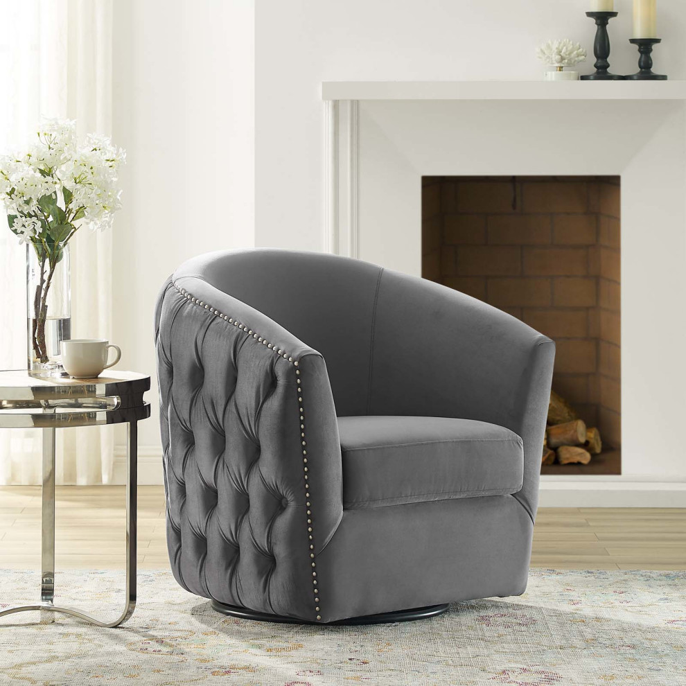 Zapata Swivel Armchair   Contemporary   Armchairs And Accent Chairs   by HedgeApple  Houzz