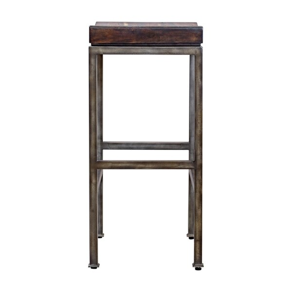 Uttermost Beck Dark Walnut Industrial Bar Stool