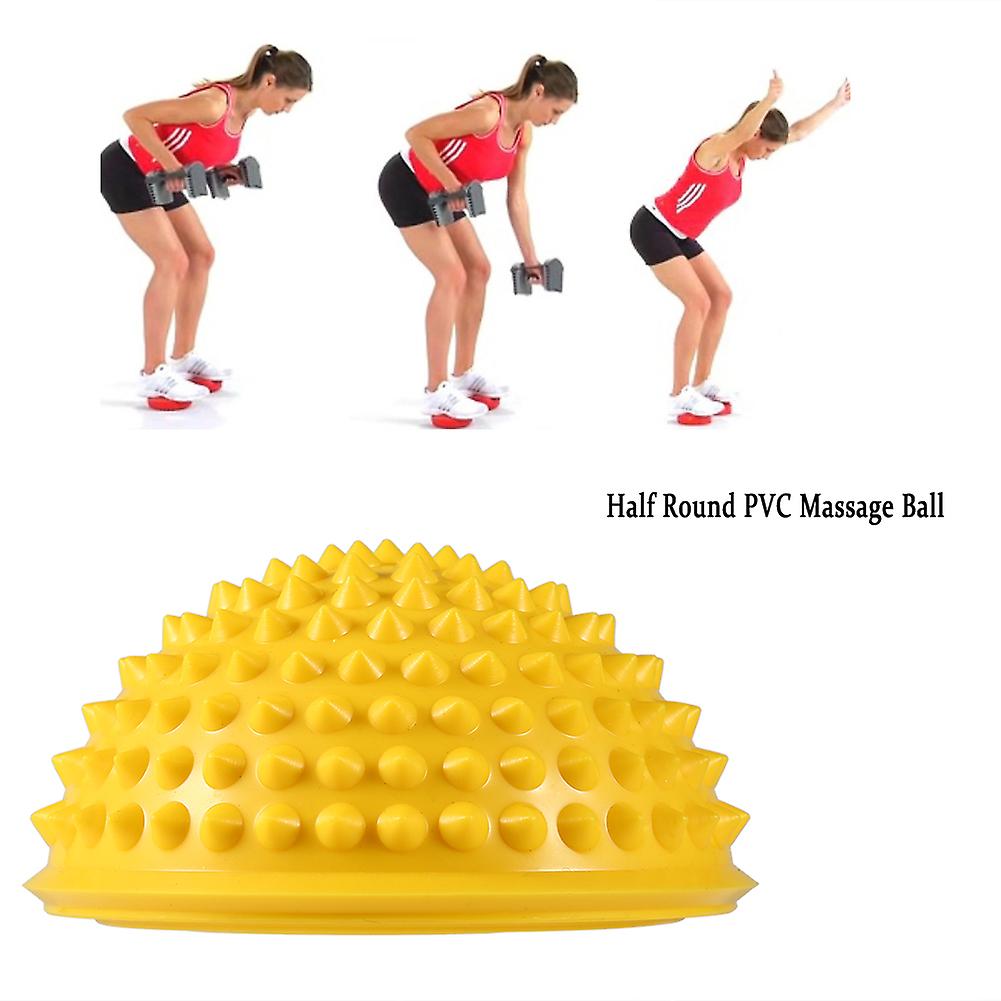 Half Round Pvc Massage Ball Yoga Balls Fitness Exercise Gym Massageryellow