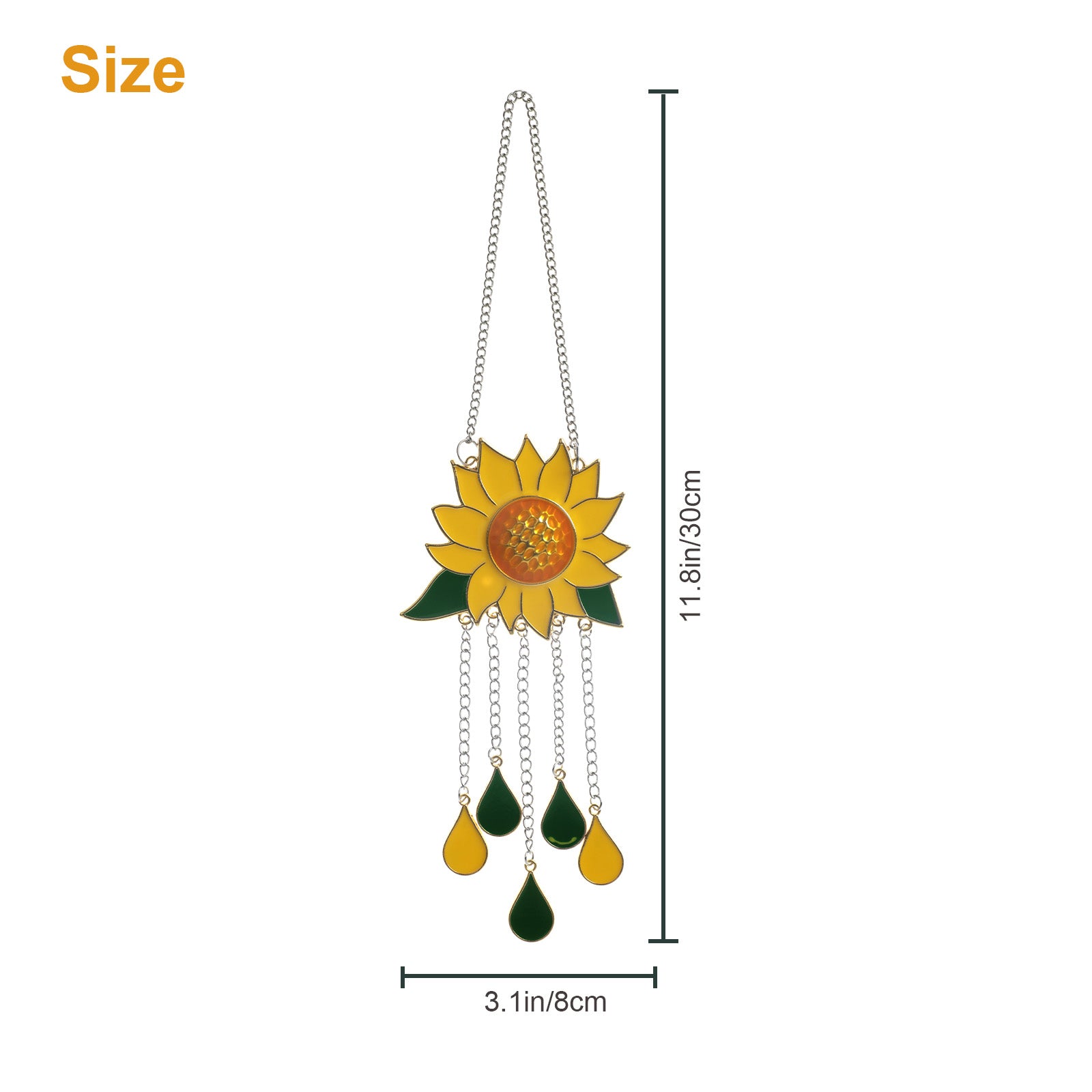 Sunflower Wind Chimes for Outside， EEEkit Sunflower Decoration Pendant， Waterproof Wind Chime Pendant， Sunflowers Window Hanging Ornaments with Soothing Sound，  Home Garden Birthday Memorial Gifts