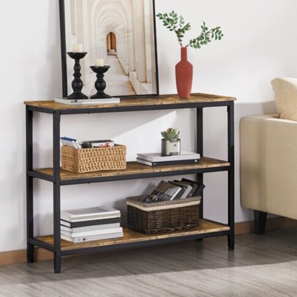 Industrial Console Table Storage 3 Tier Sofa Entryway Living Room   54 x 84