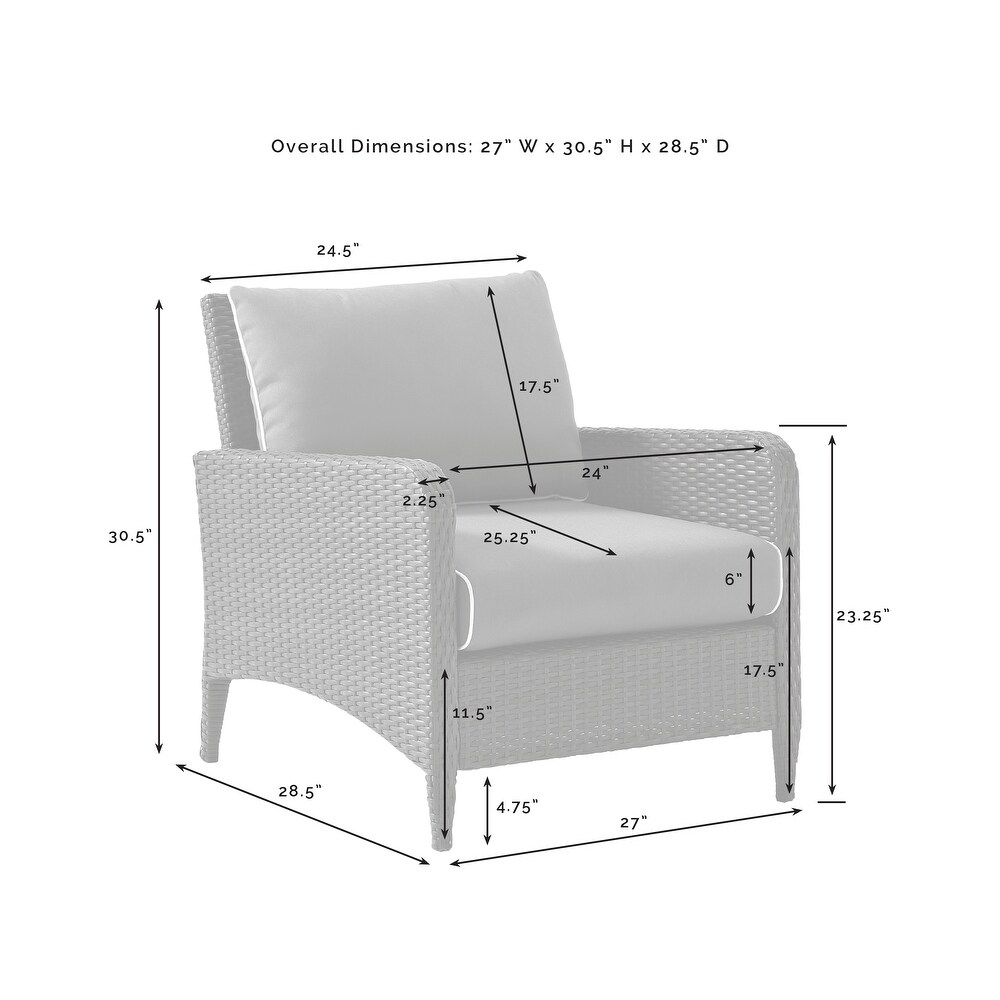 Kiawah 2Pc Outdoor Wicker Chair Set   55\