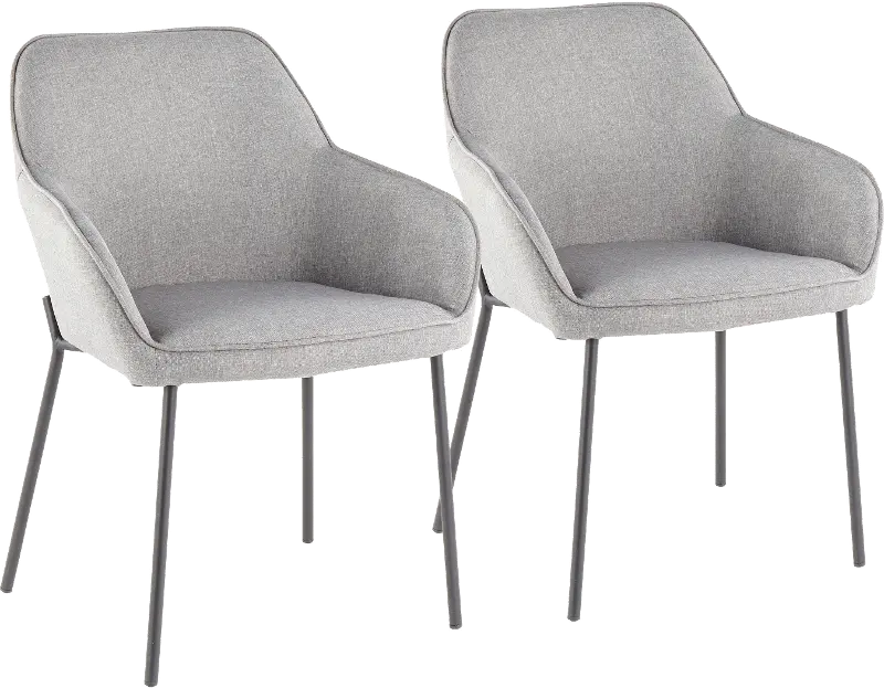 Contemporary Gray and Black Dining Room Chair (Set of 2) - Daniella