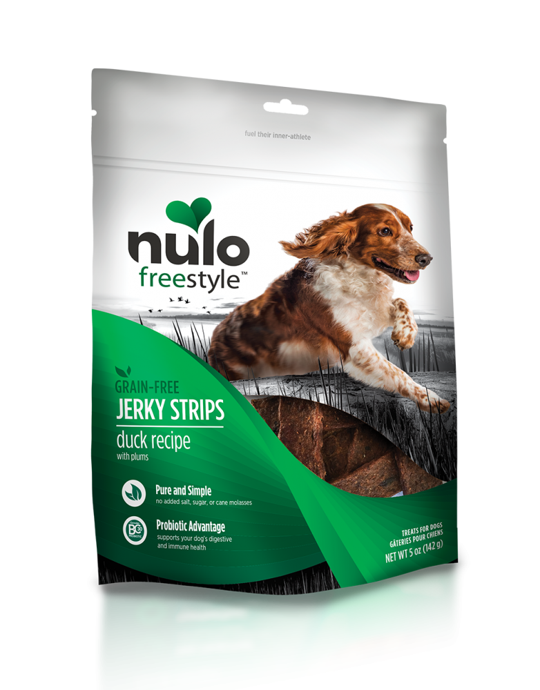 Nulo Freestyle Grain Free Duck  Plum Recipe Jerky Dog Treats