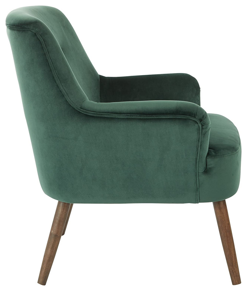 Mid Century Accent Chair  Velvet Seat With Button Tufted Back  Emerald Green   Midcentury   Armchairs And Accent Chairs   by Declusia  Houzz