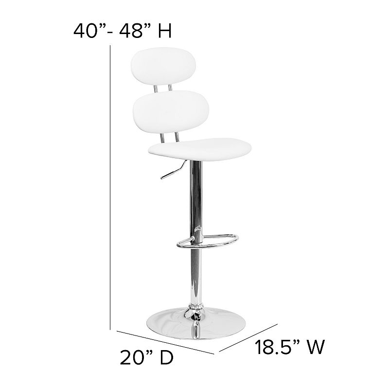 Flash Furniture Contemporary White Vinyl Bar Stool