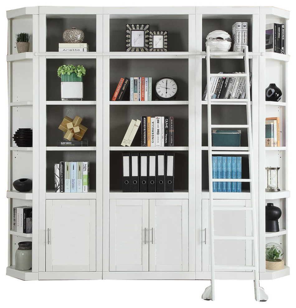 Parker House Catalina 5 Piece Library Wall in White   3   Transitional   Bookcases   by Unlimited Furniture Group  Houzz