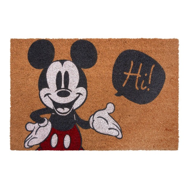 Mickey Mouse 2pk Hi And Welcome Coir Door Mats