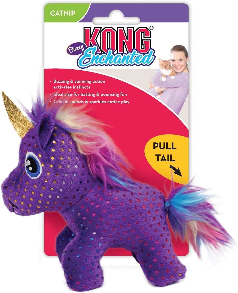 KONG Enchanted Buzzy Unicorn Cat Toy