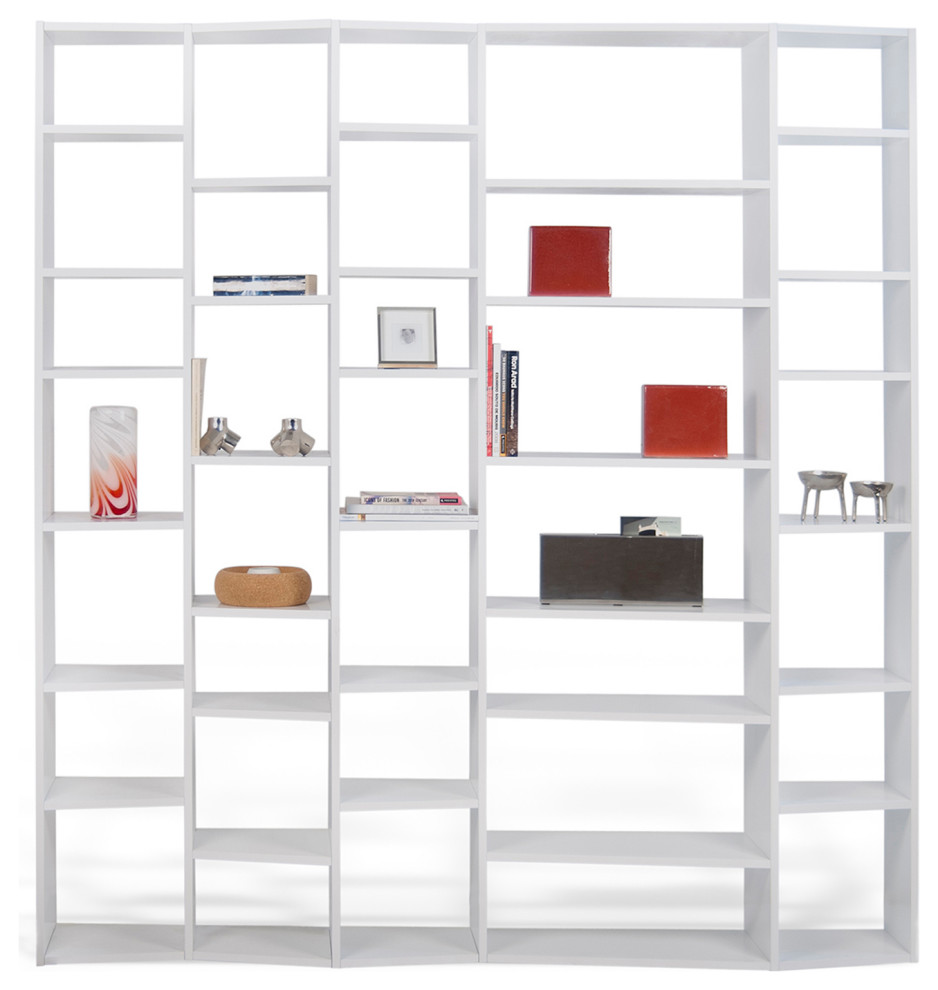 Modern White Large Modular Book Shelves   Contemporary   Bookcases   by Plush Pod Decor  Houzz