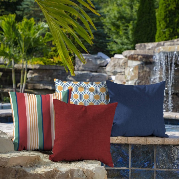 Arden Outdoor Square Throw Pillow Ruby Red Leala Texture