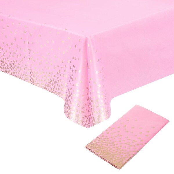 3Pcs Light Pink Disposable Plastic Tablecloth 54