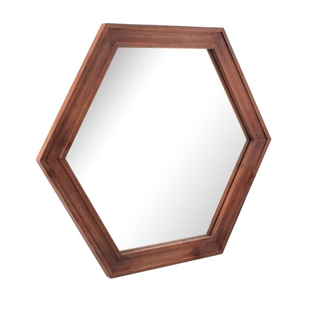 Wooden Hexagon Stratford Decorative Wall Mirror Maroon Stonebriar Collection