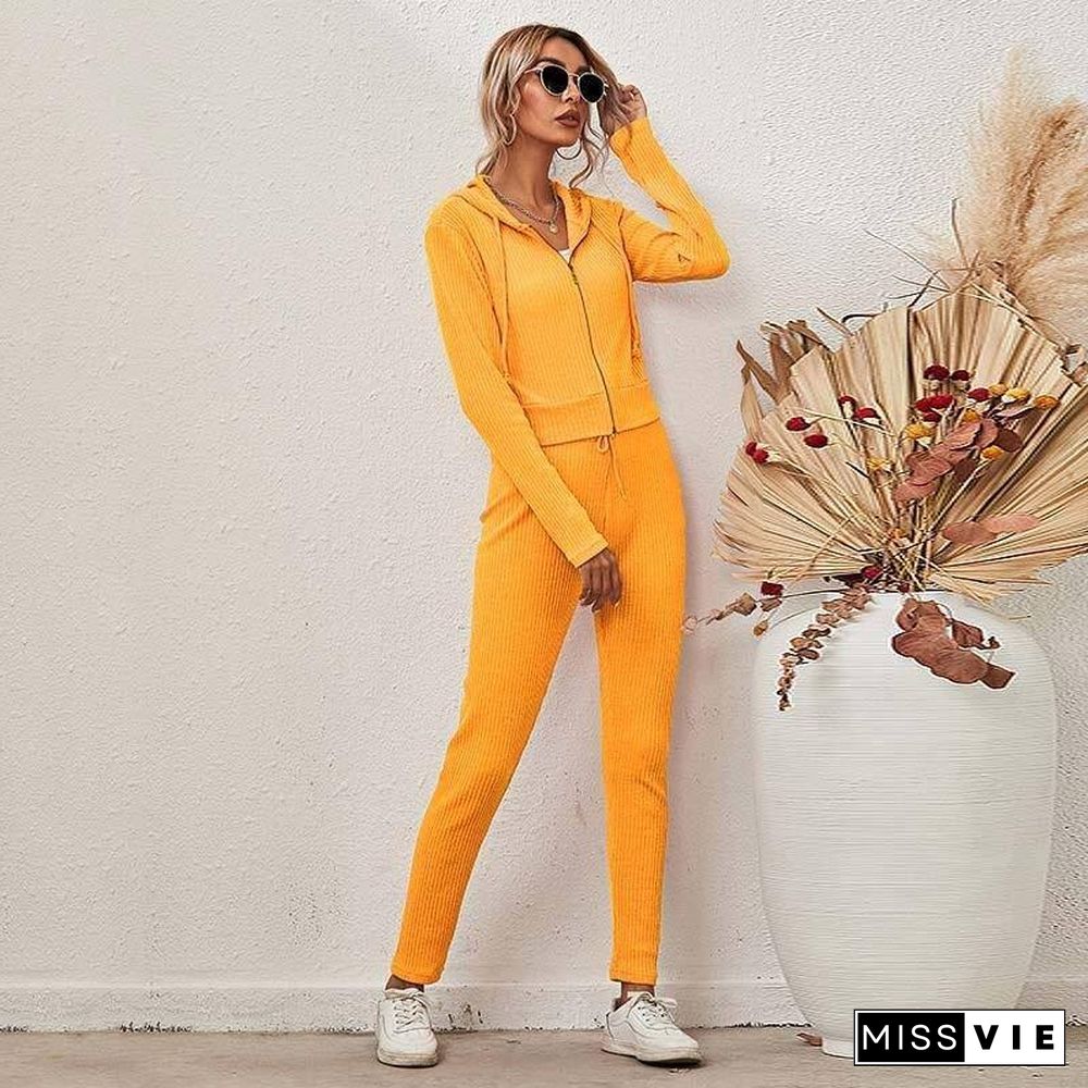 Autumn Winter Sweat Suits Women Tracksuit Pants Set Knitted Suit Female Two Piece Set Casual 2 Piece Outfits for Women