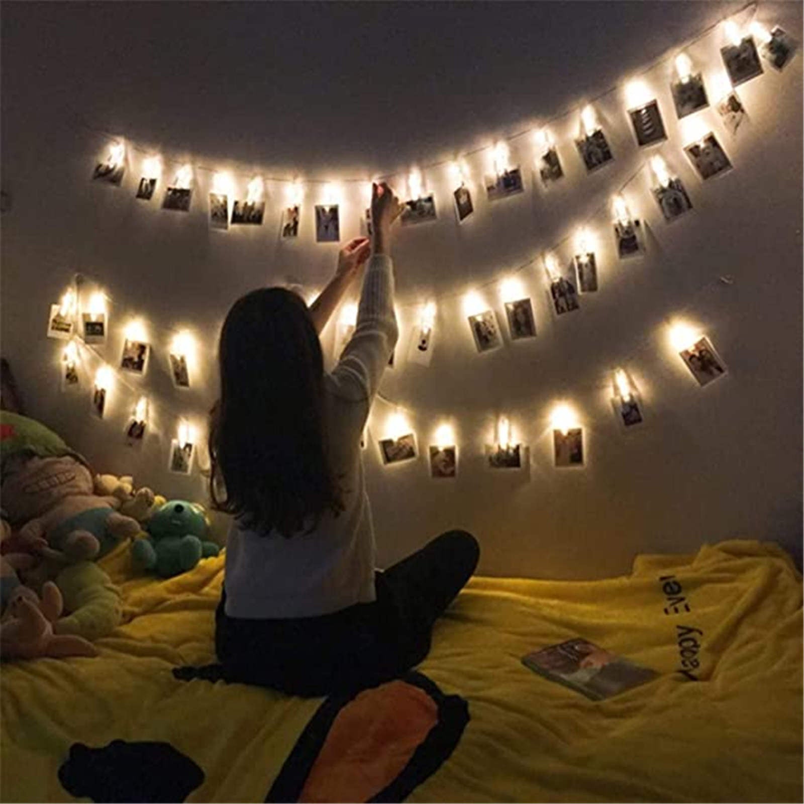 BuleStore Curtain Lights String Photo Clip Lamp Party Decor Striking With 40 LED Beads 5m