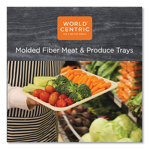 World Centric Fiber Trays | PLA Lined， PFAS Free， 18 x 14 x 1， Natural， 100