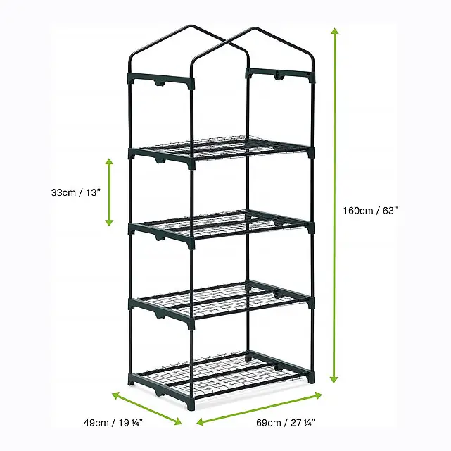 Factory Supply 4 Tier Mini Greenhouse for Outdoor   Indoor with Strong Reinforced PE Cover Sturdy   Easy to Assemble