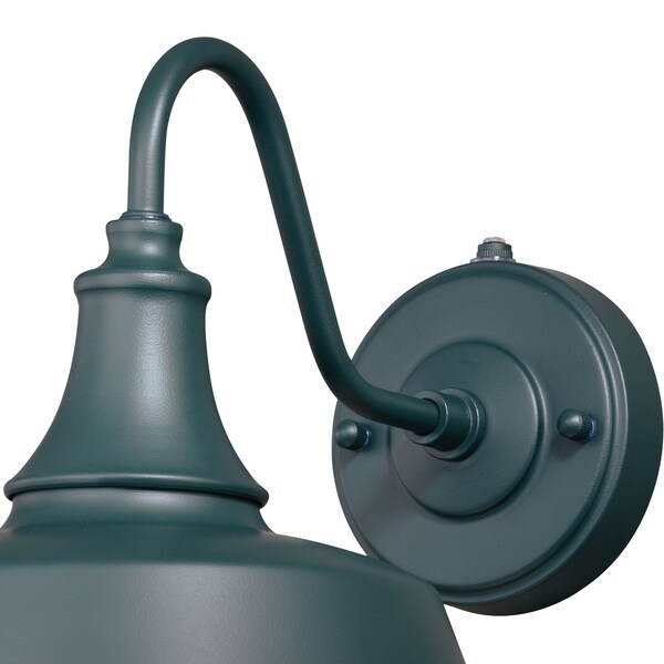Dorado 1 Light Dusk to Dawn Green White Farmhouse Barn Dome Outdoor Wall Lantern - 9-in W x 13.25-in H x 9-in D Shopping - The Best Deals on Outdoor Wall Lanterns | 33447845