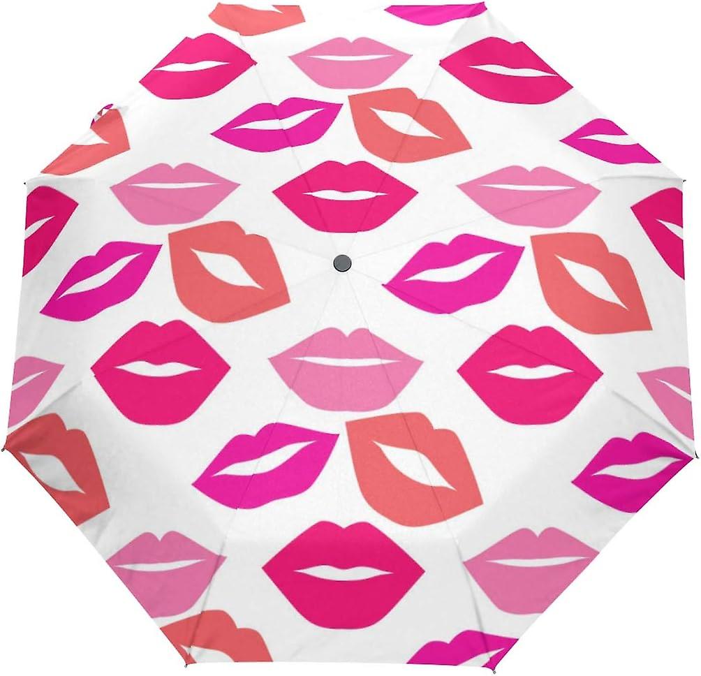 Travel Umbrella Automatic Windproof Foldable Umbrella Beautiful Lips