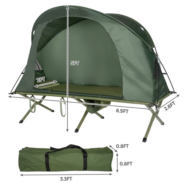 Tangkula 1 person Folding Camping Tent Cot Portable Outdoor Tent For Backpacking amp Hiking Green gray