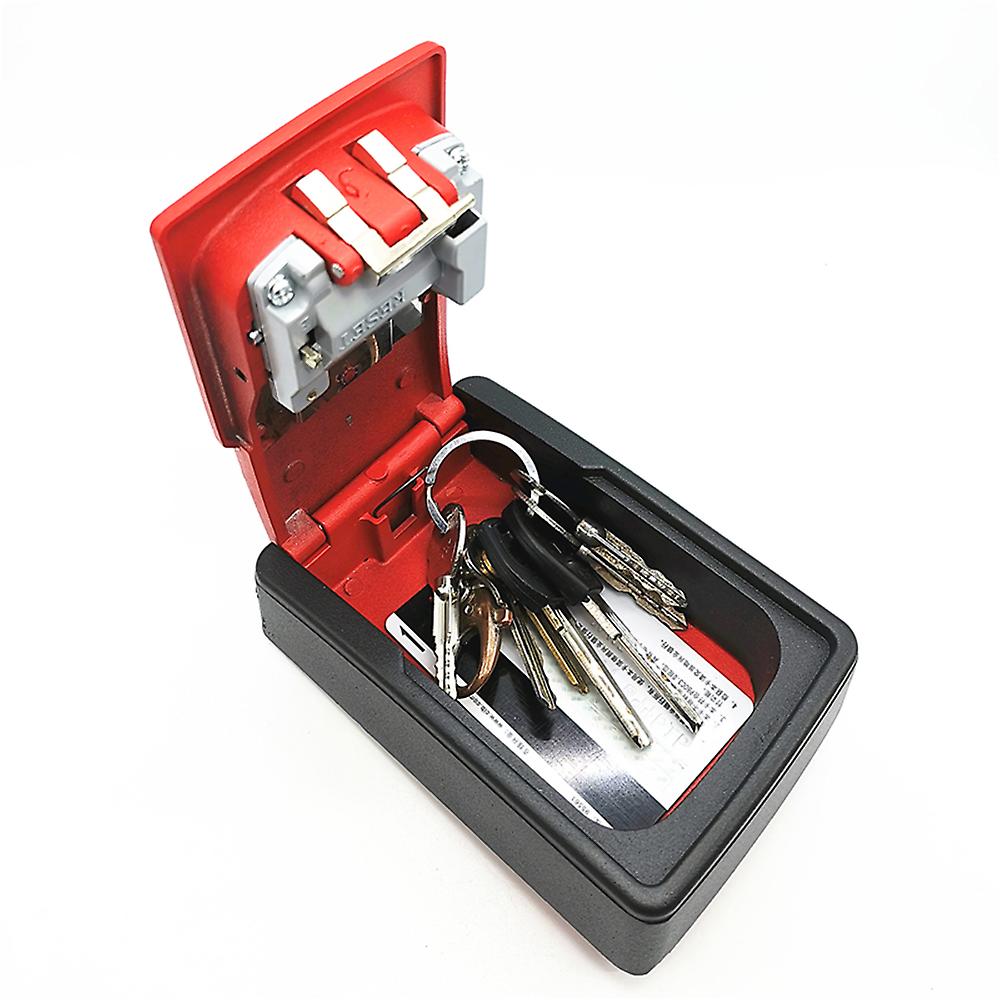 Key Storage Lock Box 4-digit Combination Lock Box Wall Mounted Lock Box Key Safe Box Security Key Holder Black