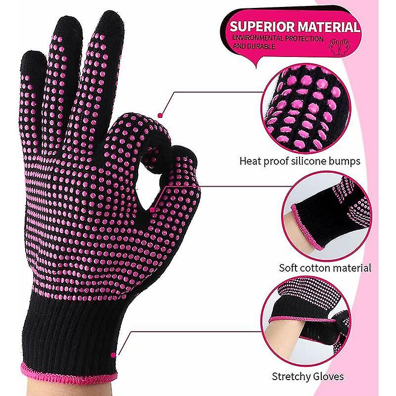 2 Heat Resistant Gloves With Silicone Dimples， (new Improved) Professional Heat