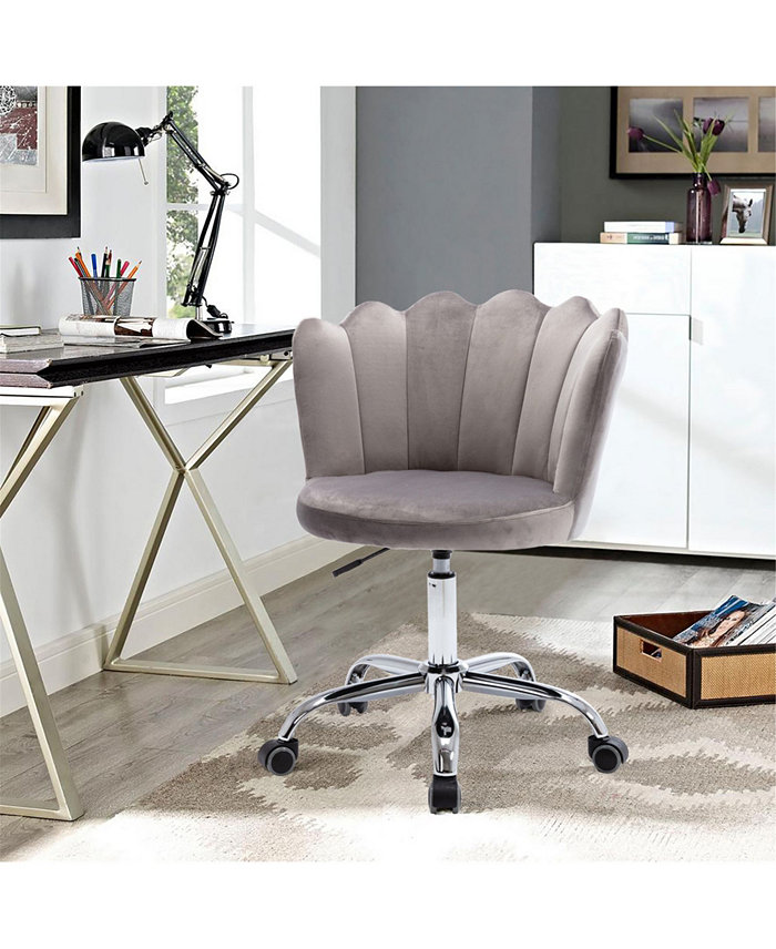 Simplie Fun Swivel Shell Chair for Living Room Bedroom Modern Leisure office Chair Gray