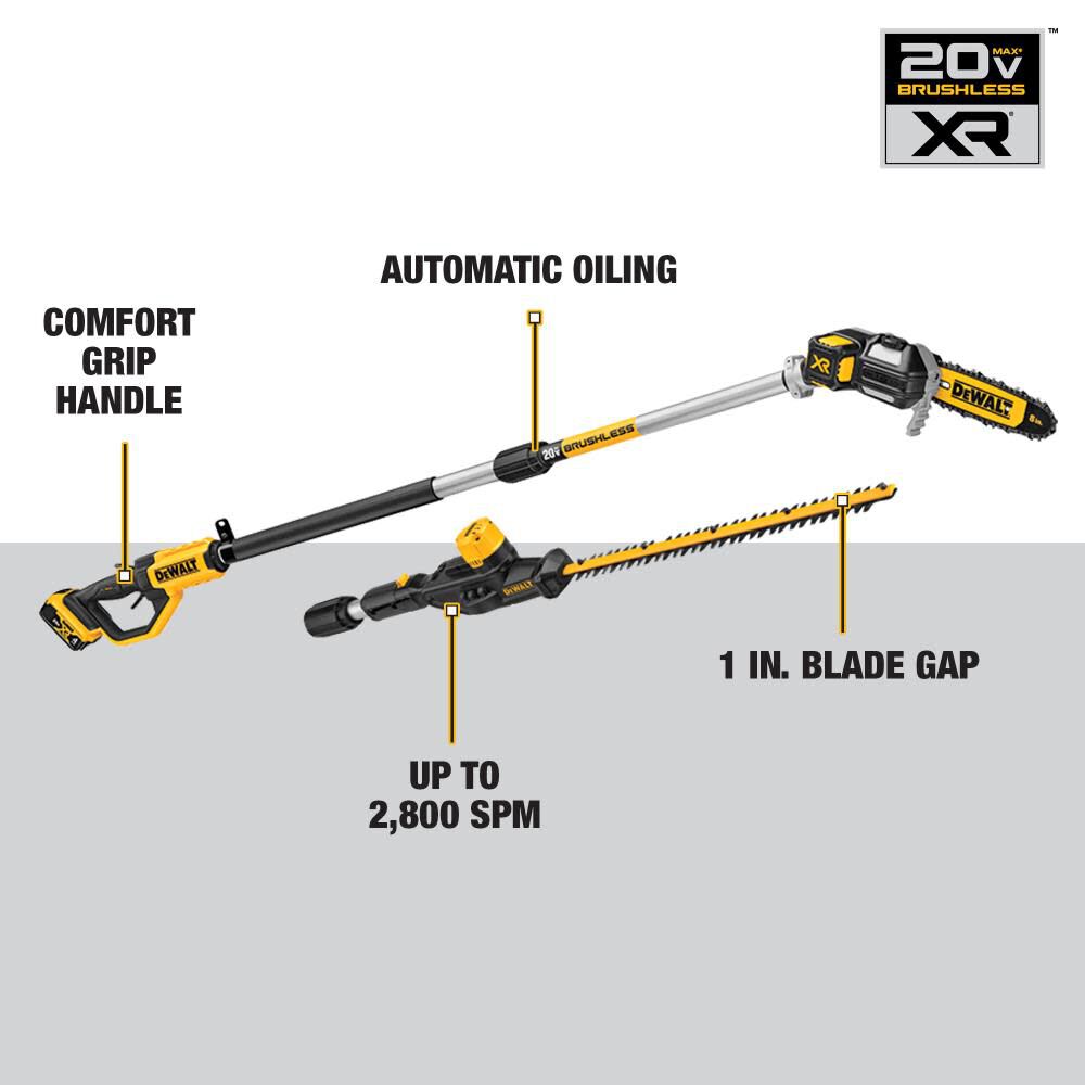 DEWALT 20V MAX* Lithium-Ion Cordless Pole Saw and Pole Hedge Trimmer Combo Kit DCKO86M1 from DEWALT