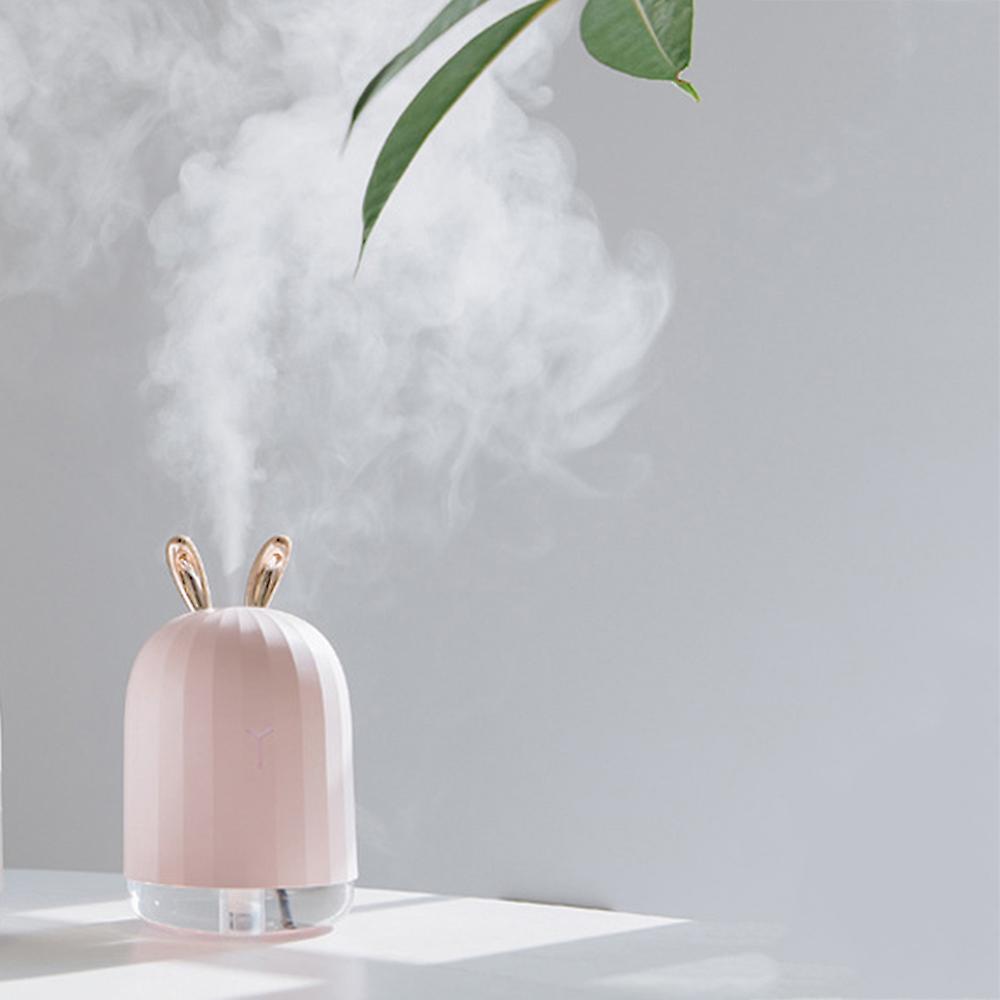 Pink 220ml Usb Air Humidifier Mist Diffuser Home Car Fog Maker With Night Lamp