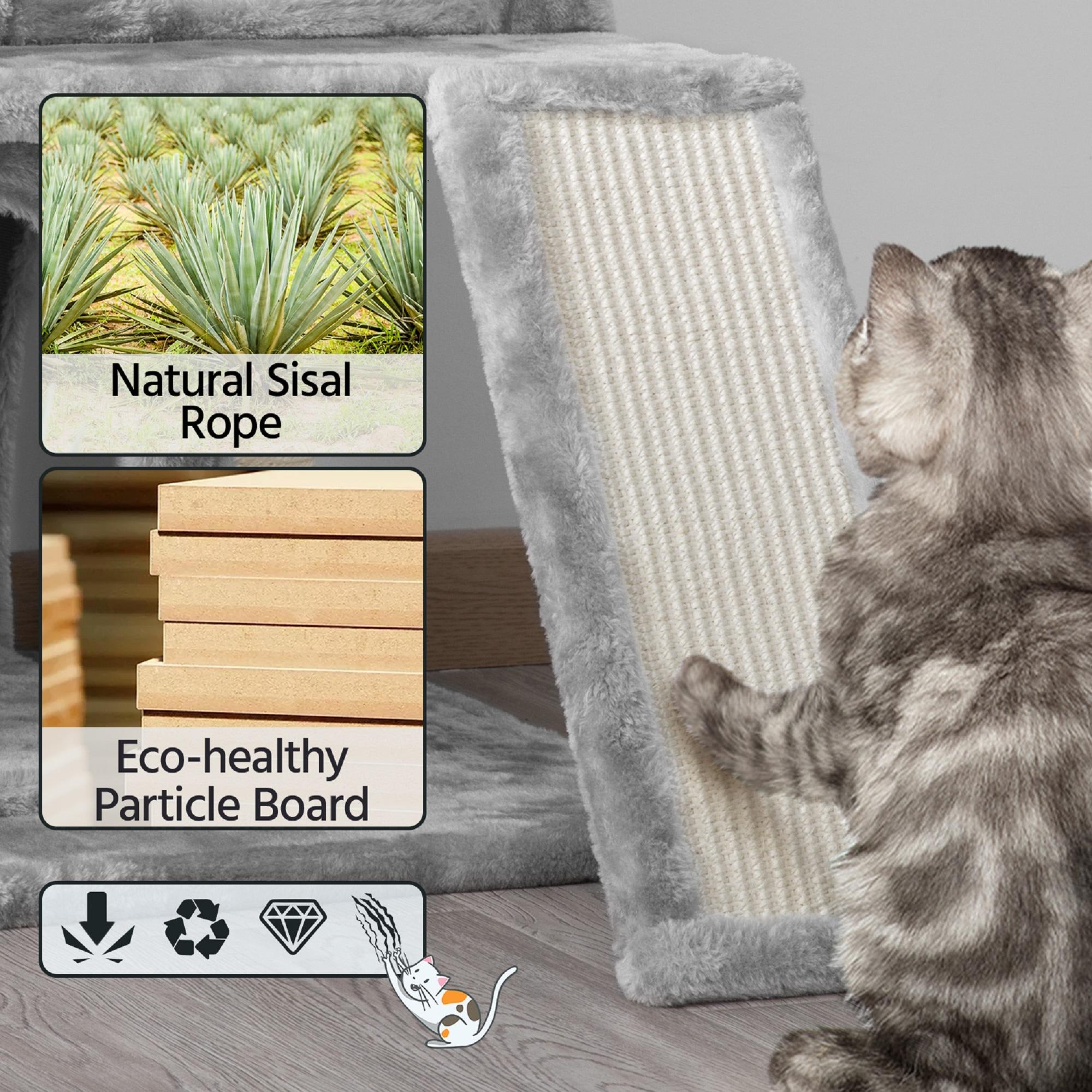 TOPEAKMART Light Gray Cat Tree with 2 Condos， 36