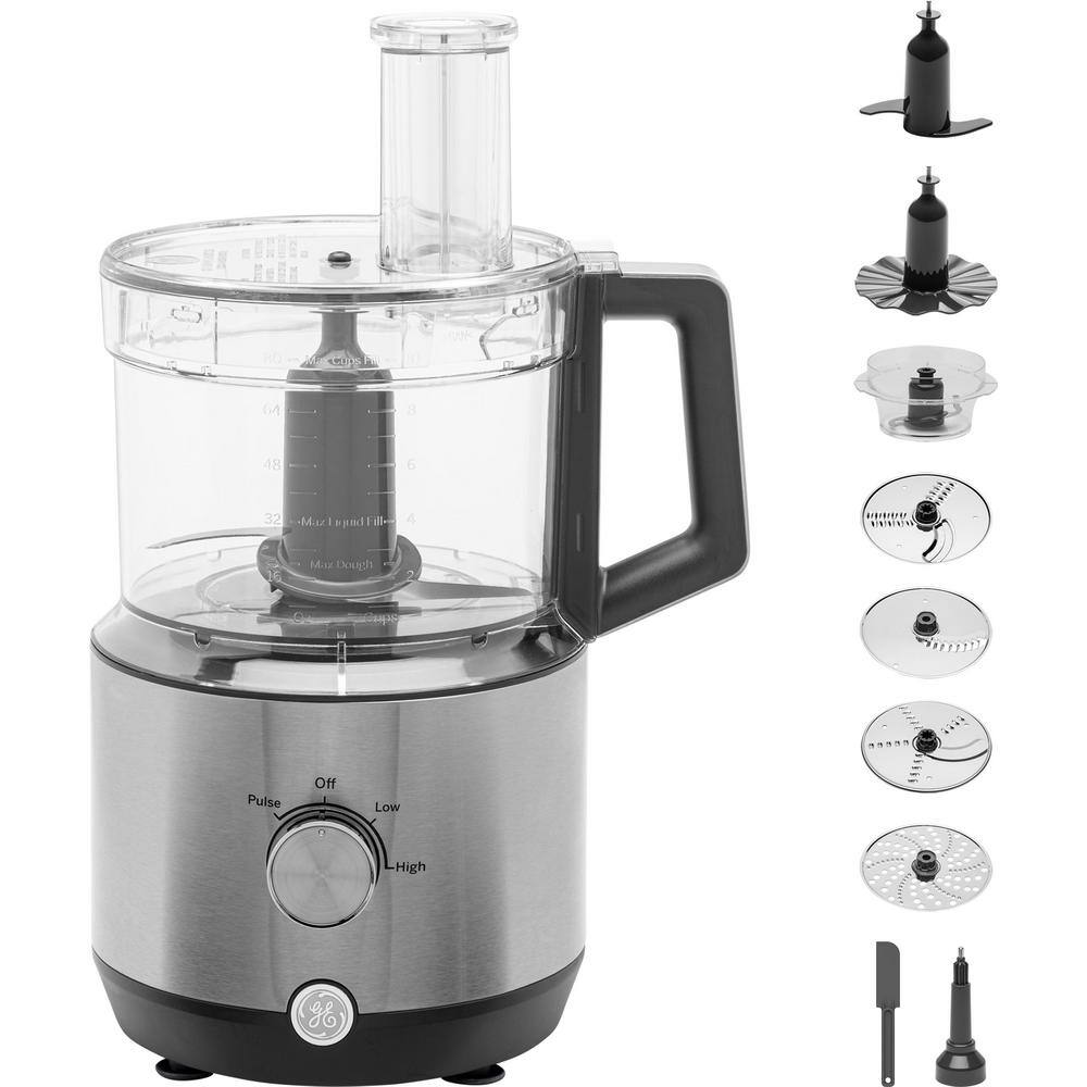 GE 12-Cup Stainless Steel Food Processor with 3 Variable Speeds G8P1AASSPSS