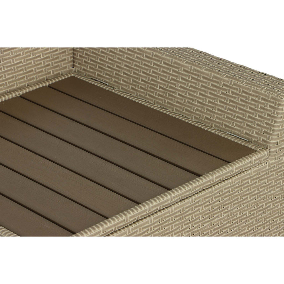 Shelter Island Corner Storage Table  Woven Khaki/Brown   Tropical   Outdoor Side Tables   by Progressive Furniture  Houzz