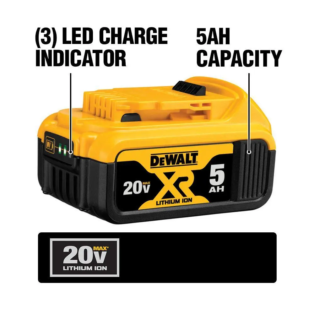 DW 20V MAX XR Premium Lithium-Ion 5.0Ah Battery Pack DCB205