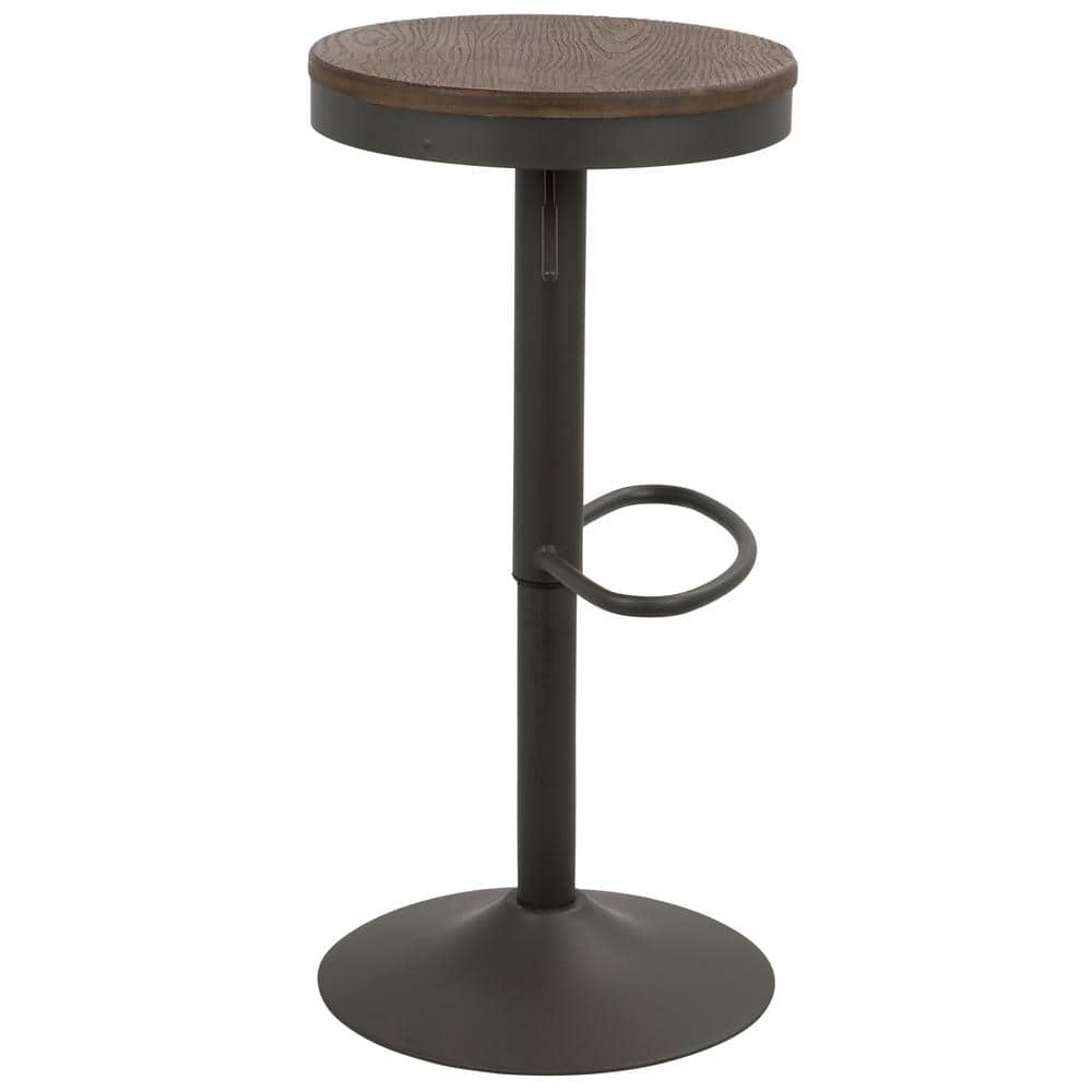 Lumisource Dakota Grey and Brown Adjustable Bar Stool (Set of 2) BS-DAK GY+BN2