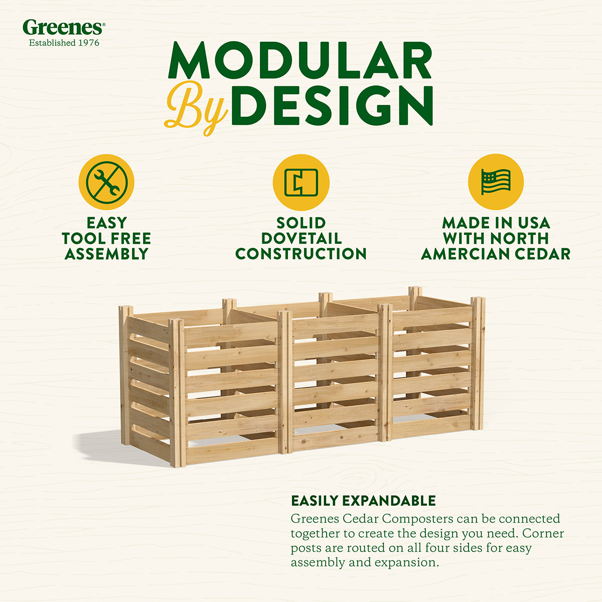 Greenes Fence Cedar Wood Composter 24" x 24" x 31"