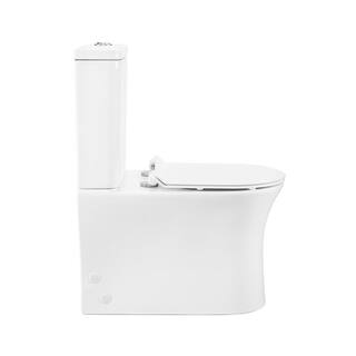 Swiss Madison Calice 2-piece 0.81.28 GPF Dual Flush Elongated Toilet in White Seat Included SM-2T120