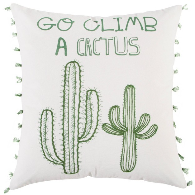 Oversize Cactus Square Throw Pillow Cover Rizzy Home